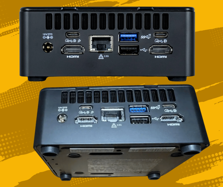 GEEKOM IT15 Mini PC rear ports including USB4 and HDMI - Gadjety