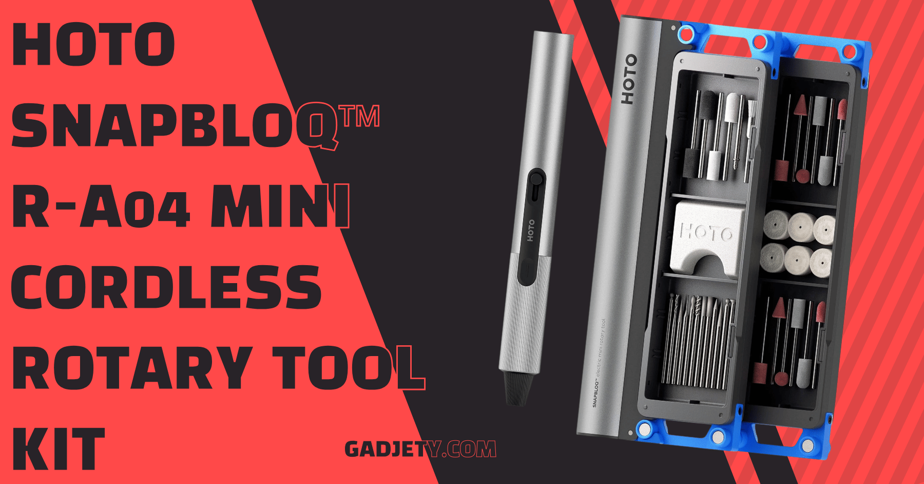 HOTO SNAPBLOQ™
R-A04 Mini Cordless Rotary Tool Kit