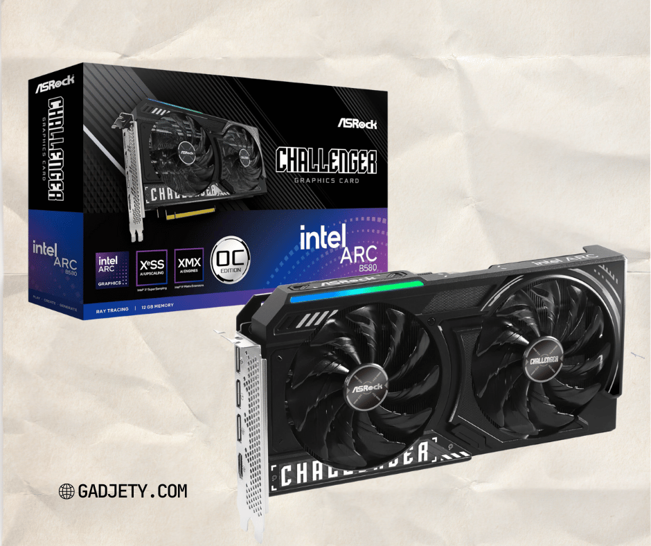 Intel Arc B580 GPU showcasing compact design for better airflow - Gadjety