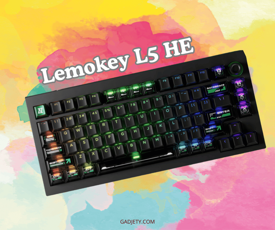 Lemokey L5 HE mechanical keyboard with RGB lighting.