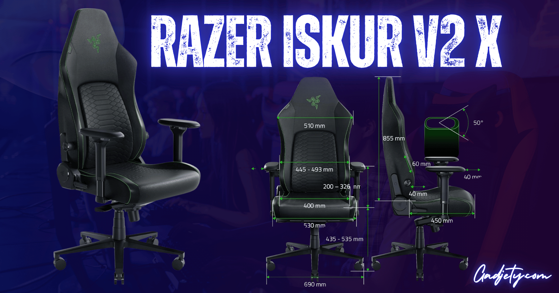 Razer Iskur V2 X ergonomic gaming chair in black